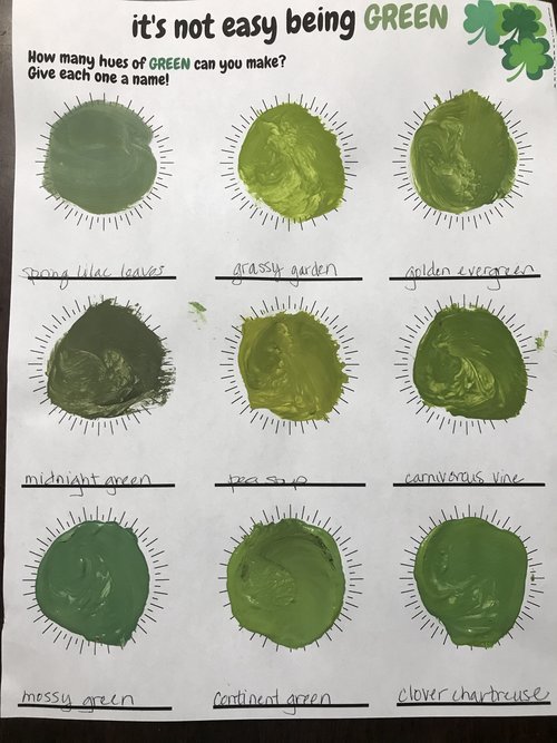 quick st. patrick's day art - finished mixing sheet 