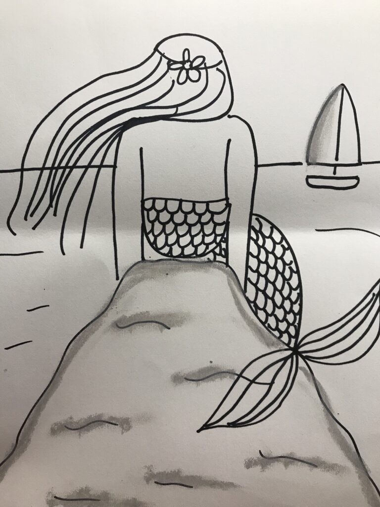 easy pencil drawings of mermaids