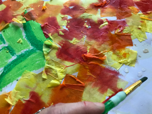 Bleeding Tissue Paper Autumn Leaf