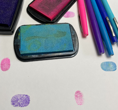 fingerprint art - stamp pad and pens