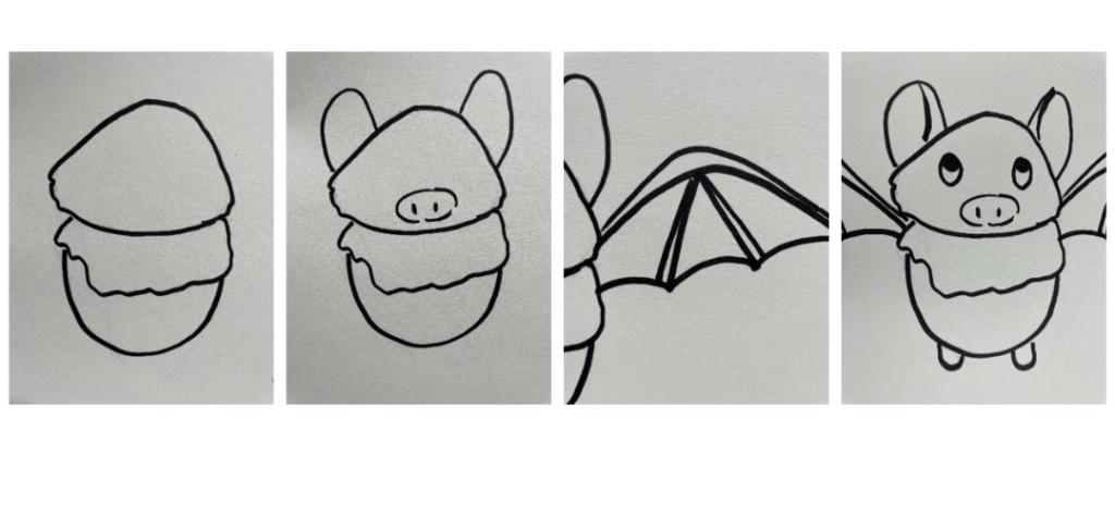 Easy How to Draw a Bat Tutorial Video and Bat Coloring Page