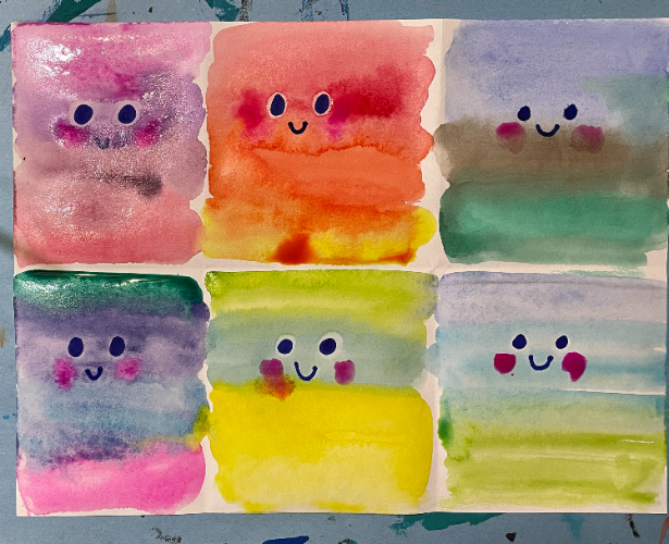 ghost art project watercolors