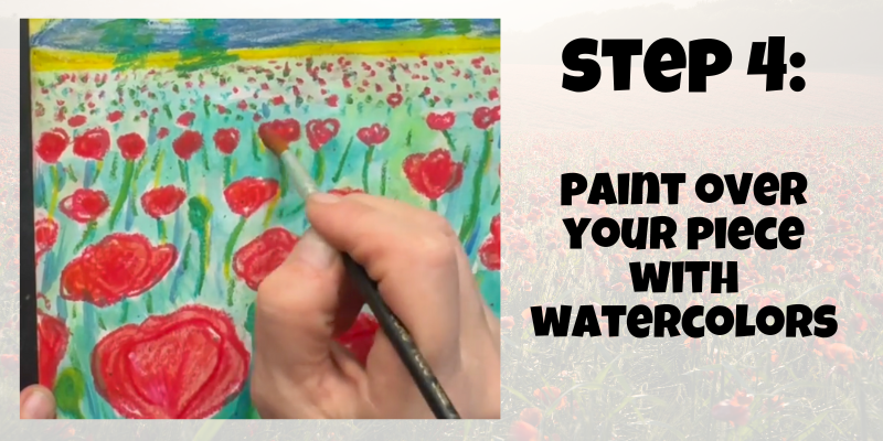 poppy art project painting with watercolors